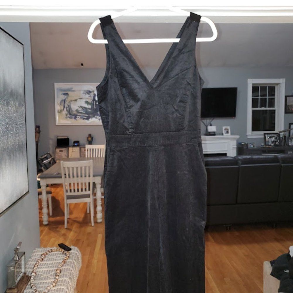 PAIGE Sienne Women's Black Velvet Corduroy Jumpsuit Size 4 - Picture 9 of 15